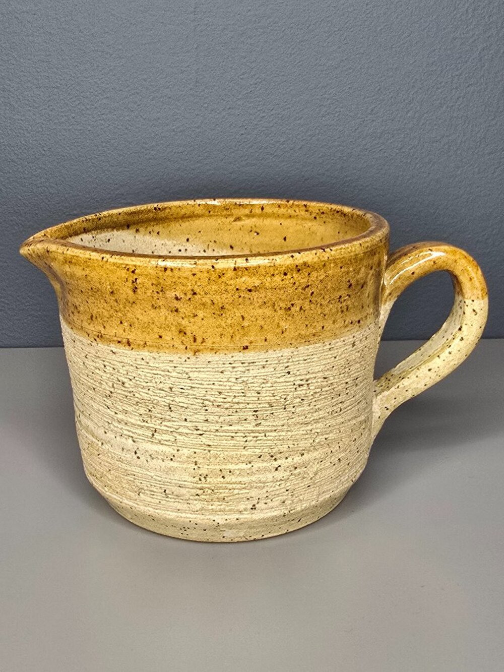Mid Century Modern Studio Pottery Hand-Thrown Two Tone Creamer - Picture 2 of 9
